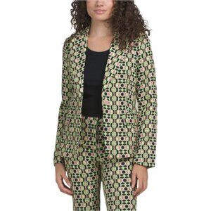 VENTI Made In Italy Retro Print Button Front Blazer